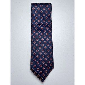 Resilio Tie Geometric Navy Red 4” Wide Acetate‎
